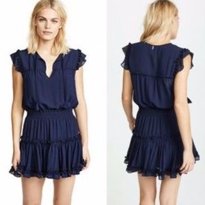 Misa Navy Blue Pom Pom Dress